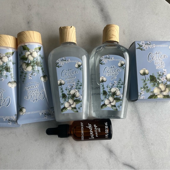 Green Canyon Spa 6pcs Cotton Lotion,Shower Gel,Bubble&Salt Bath,Hand Cream&Oil - Picture 3 of 6